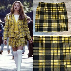 Yellow and Black Pencil Skirt Mini